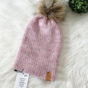 Adult Pink Knitted Toque, Beanie, Pompom hat, mommy and me, Ladies hat